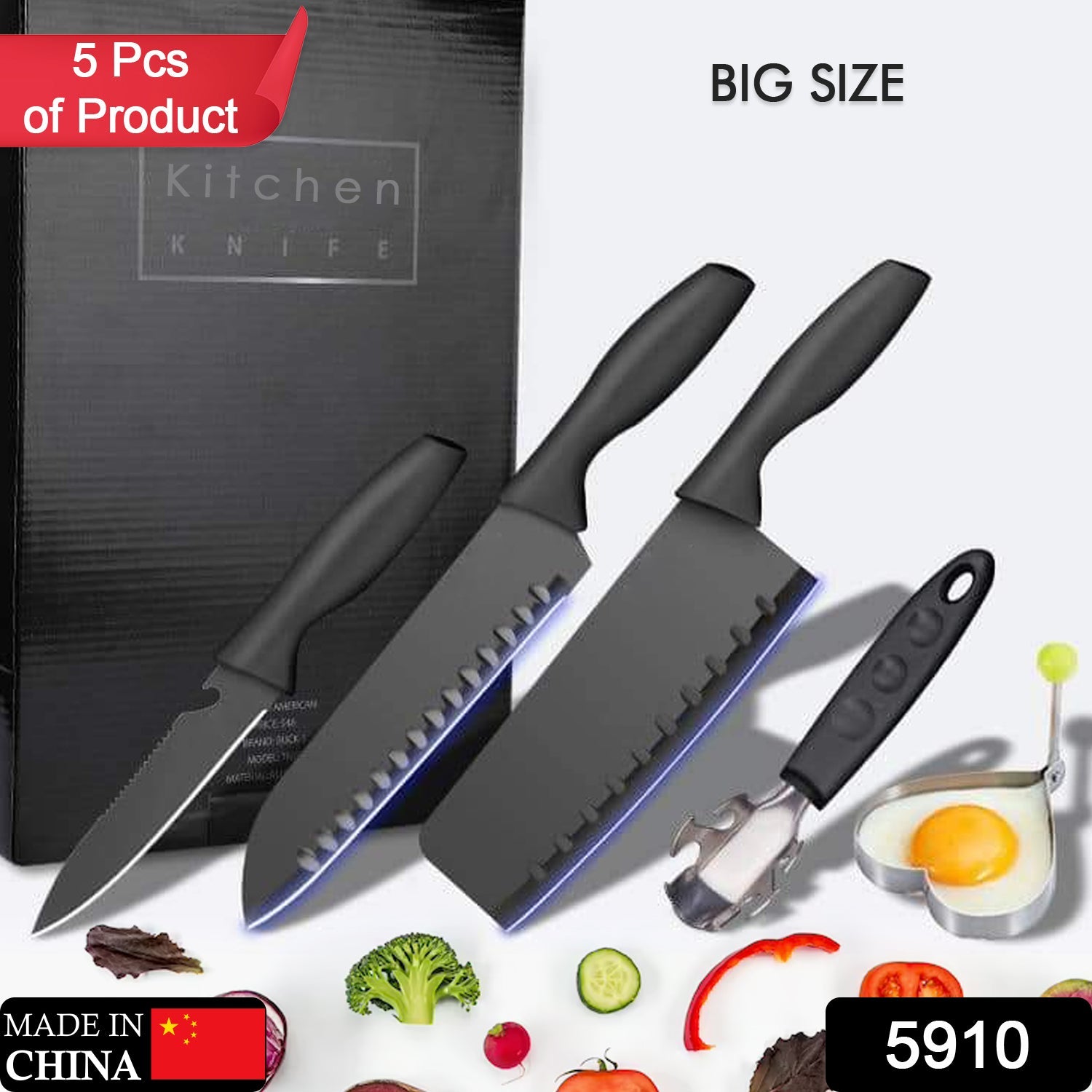 5910 5-Piece Forged Kitchen Chef Cutlery Stainless Steel Knife Set, Chopping Knife, Chef Knife, Utility Knife, Butcher Knife (5pc) 5910 5-Piece Forged Kitchen Chef Cutlery Stainless Steel Knife Set, Chopping Knife, Chef Knife, Utility Knife, Butcher Knife (5pc)